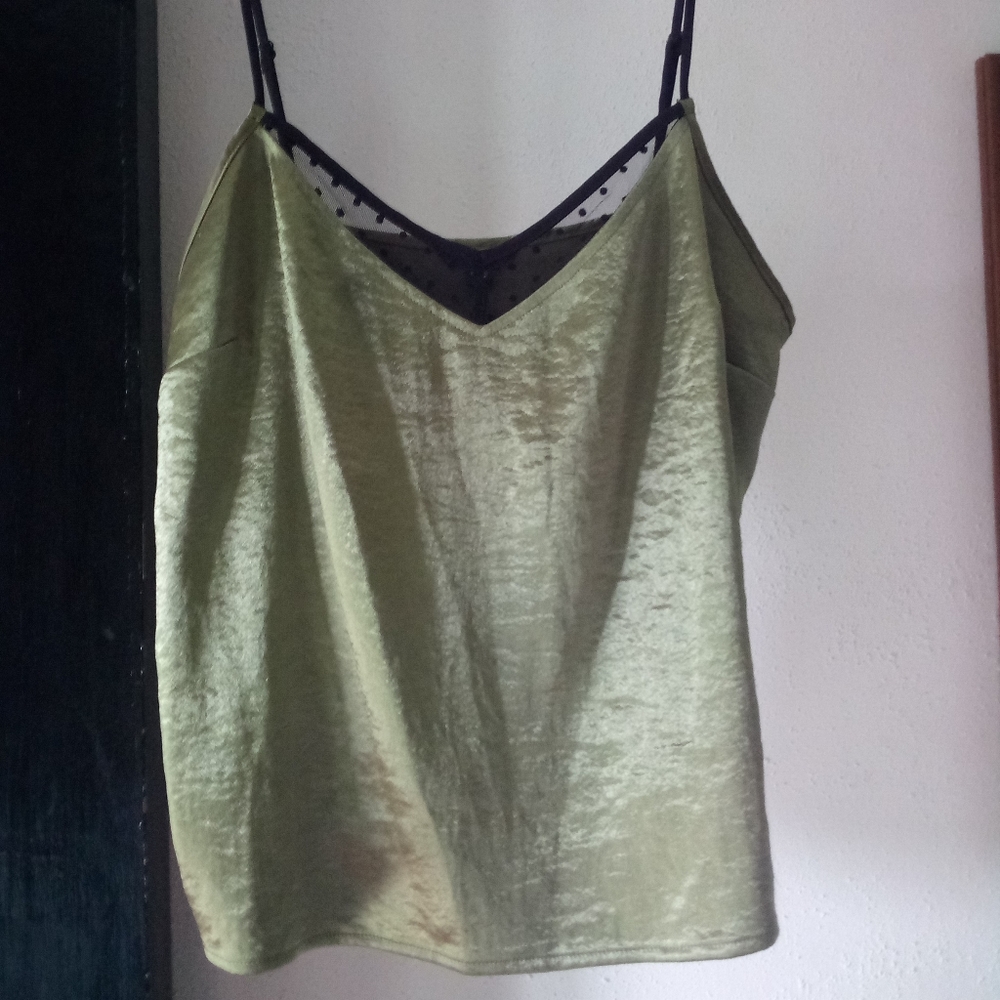 GUESS Green Silk Tank Top